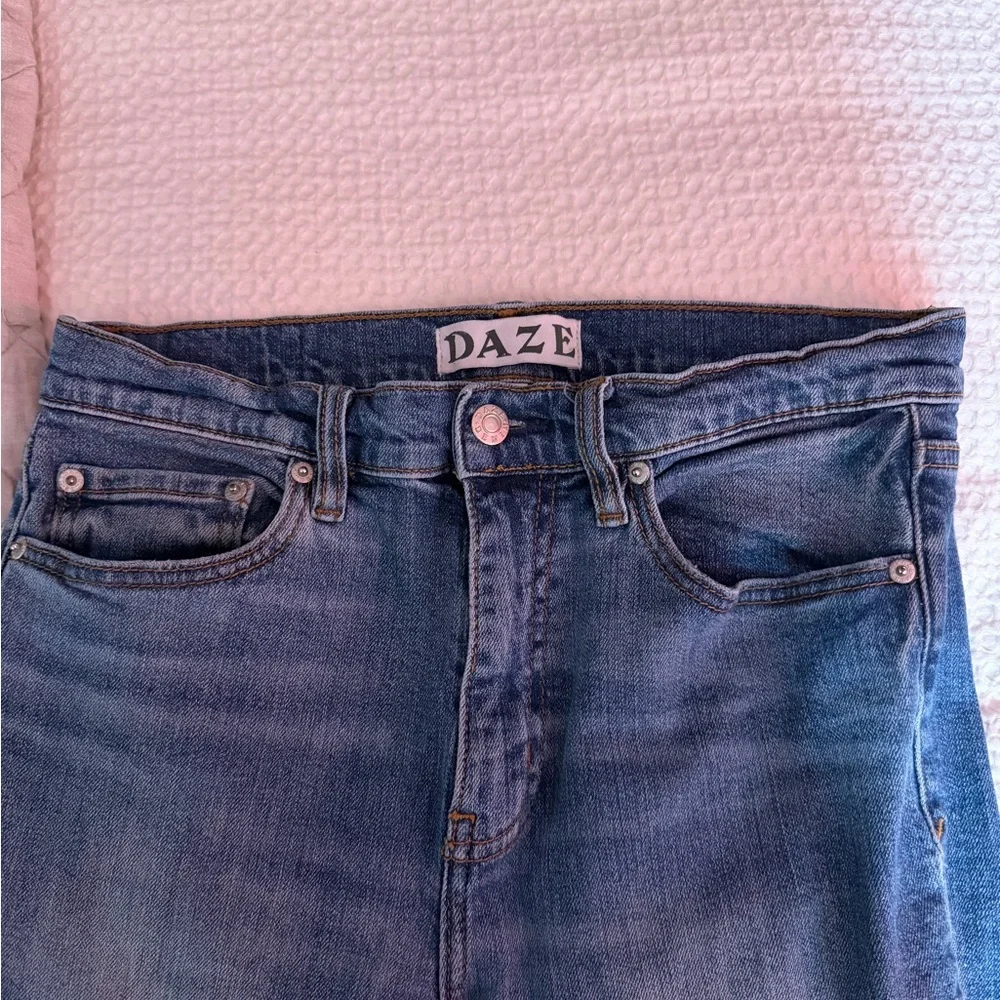 DAZE Women's Blue Denim High-Rise Jeans